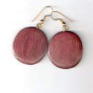 Cherry Wood Disc earrings (Pierced)