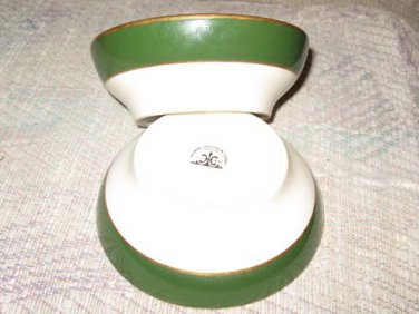 Homer Laughlin Cream, Green & Gold Trim Bowls