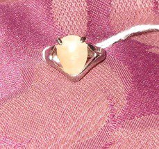 Peach Agate "  Muses Teardrop  Ring" Size 6
