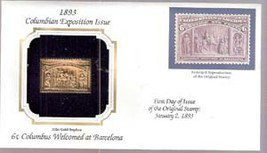 1893 Columbian Exposition Issue 6-cent  22kt Gold Replica Stamp