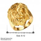 18K Yellow Gold Lion Head Ring Unisex (Leo) Size 11