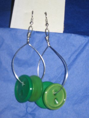 Antique Button Earrings Handmade Old button Jewelry  #031