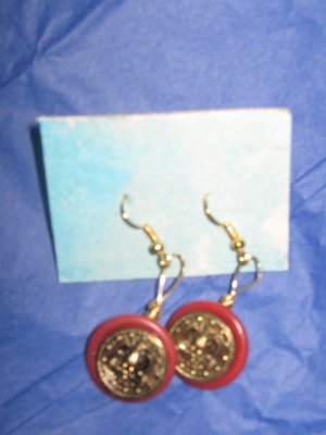 Antique Button Earrings Handmade Old button Jewelry  #067