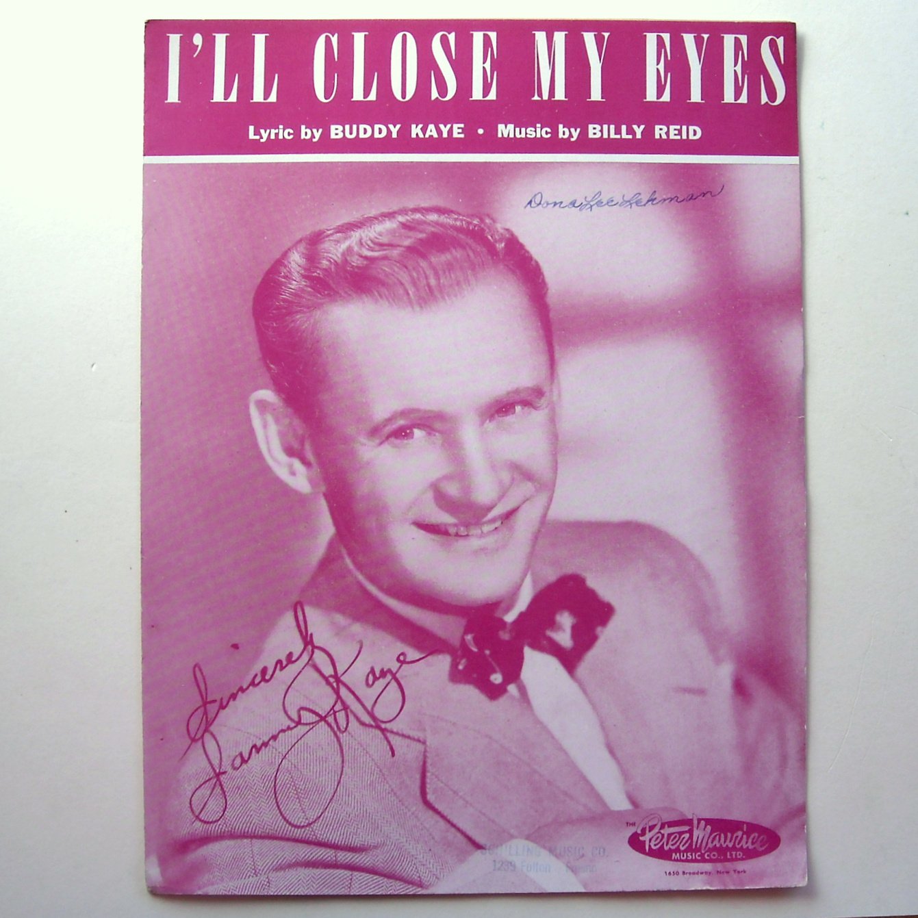 I Will Close My Eyes Vintage By Billy Reid 1946 Sheet Music