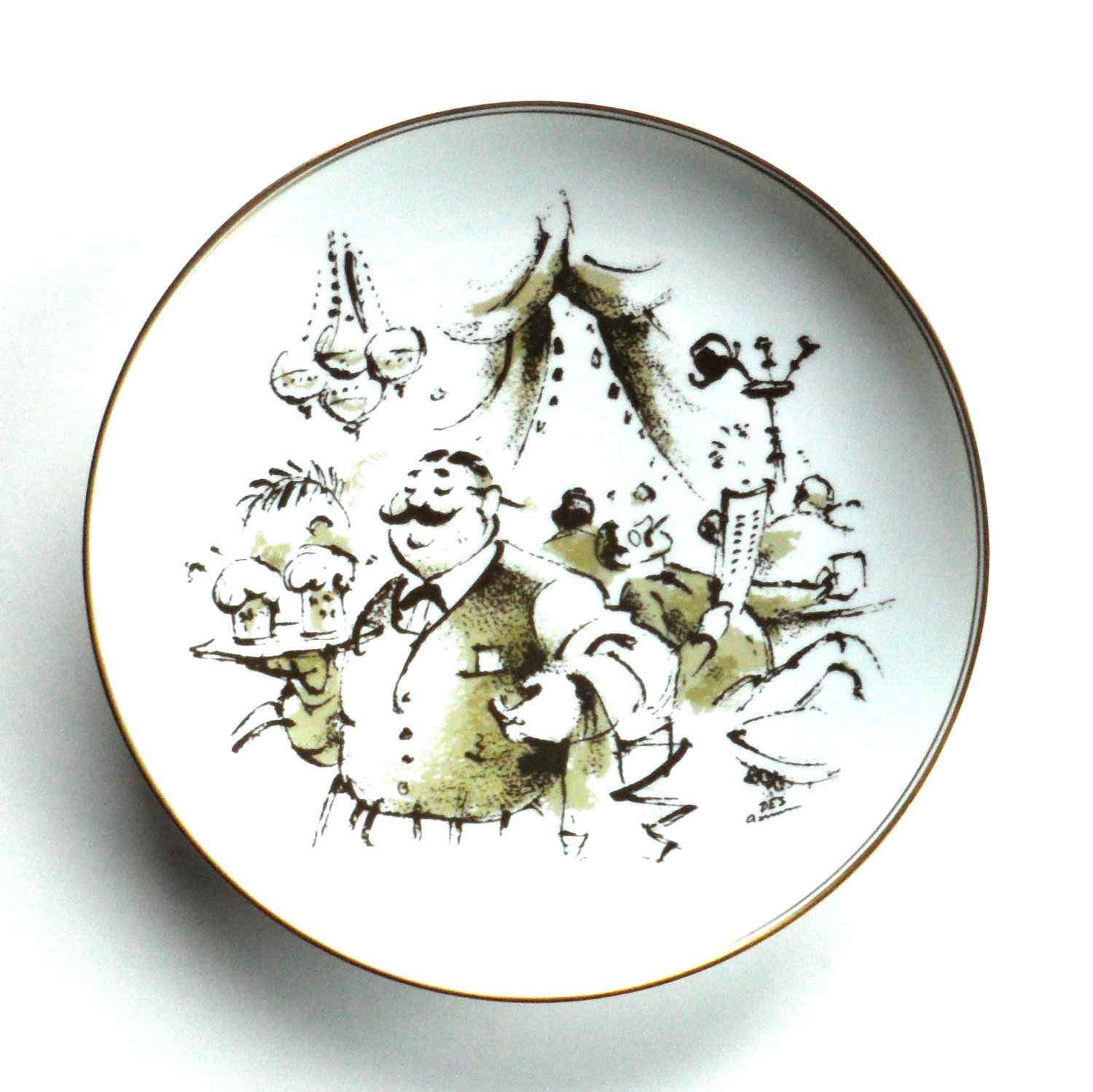 Des Asmussen Copenhagen 1885 Cafe Life No 4 Bing & Grondahl Plate Boxed