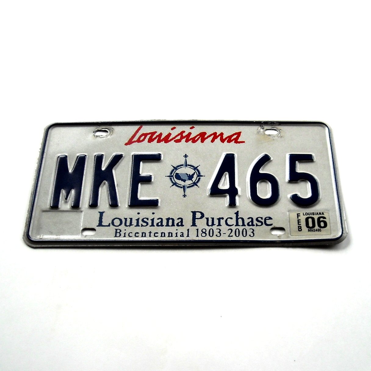 Louisiana State Bicentennial Authentic License Plate