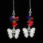 Butterfly Flower Nature Ceiling Fan Light Pull Chain Set W-11