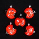 New Set of 5 Lady Bug Nature Mini Tree Ornaments