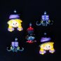 New Set of 5 Witch Girl Cauldron Shoes Mini Tree Ornaments