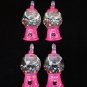New Set of 4 Pink Gunball Dispenser Mini Tree Ornaments