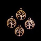 New Set of 4 Gold Tone Tree of Life Mini Tree Ornaments