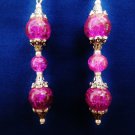 Set of 2 Elegant Pink Crystal Ceiling Fan Light Pull Chains