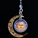 Gold Plated Moon Sun Metal Ceiling Fan Light Pull Chain