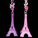 Eiffel Tower Paris Landmark Pink Purple Ceiling Fan Light Pull Chain