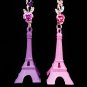 Eiffel Tower Paris Landmark Pink Purple Ceiling Fan Light Pull Chain