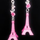 Eiffel Tower Paris Landmark Pink Ceiling Fan Light Pull Chain