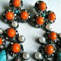NEW BCBG MAXAZRIA PEARL CRESCENT CHANDELIER TRIBAL INSPIRED EARRINGS