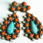 NEW BCBG MAXAZRIA PEARL CRESCENT CHANDELIER TRIBAL INSPIRED EARRINGS