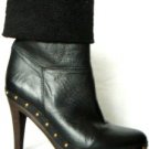 NEW PALOMA BARCELO BLACK LEATHER MID CALF HIGH BOOT 11