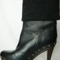 NEW PALOMA BARCELO BLACK LEATHER MID CALF HIGH BOOT 11