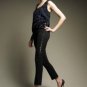 EMILIO PUCCI ANKLE SIDE LACE UP BLACK WOOL TUXIDO KNIT RUNWAY PANTS 40 US 6