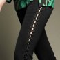 EMILIO PUCCI ANKLE SIDE LACE UP BLACK WOOL TUXIDO KNIT RUNWAY PANTS 40 US 6