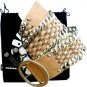 $650 NEW LUXURY LEATHER METAL BELT FROM EXCLISIVE DESIGNER NANNI