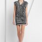 NWT BCBG MAXAZRIA COWL-NECK PRINTED DRESS BLACK COMBO S