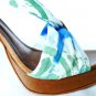 NEW 100% LEATHER SEXY ALDO BLUE FLORAL STRAPPI SHOES SANDAL 8