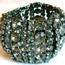 NEW CHIC BCBG MAXAZRIA RHINESTONE GUNMETAL STUDDED BANGLE BRACELET