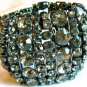NEW CHIC BCBG MAXAZRIA RHINESTONE GUNMETAL STUDDED BANGLE BRACELET