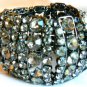 NEW CHIC BCBG MAXAZRIA RHINESTONE GUNMETAL STUDDED BANGLE BRACELET