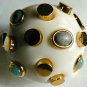NEW BCBG MAXAZRIA MULTI COLOR STONE OVAL PLASTIC PAVE RING SZ 7