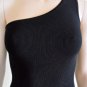 NEW BCBG MAXAZRIA BLACK ONE SHOULDER PLEATED DRESS S
