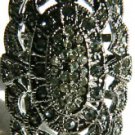 NEW BCBG MAXAZRIA HEMATIT OVAL RHINESTONE-PAVE RING SZ 7