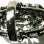 NEW BCBG MAXAZRIA HEMATIT OVAL RHINESTONE-PAVE RING SZ 7