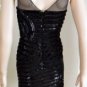 $1037 MAX AZRIA BLACK SEQUIN WOVEN COCKTAIL DRESS 0