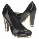 BCBGMAXAZRIA GREY PATENT LEATHER PLATFORM PUMP SHOE 5.5