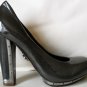BCBGMAXAZRIA GREY PATENT LEATHER PLATFORM PUMP SHOE 5.5