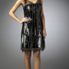 NWT BCBG MAXAZRIA BLACK SEQUIN WOVEN COCKTAIL DRESS 4