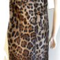 DOLCE & GABBANA BROWN SILK LEOPARD DRESS 40 / M