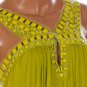NWT BCBGMAXAZRIA LEMONGRASS SILK V NECK BEADED DRESS 10