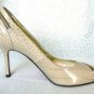 LUCIANO PADOVAN CLASSIC BEIGE CROC LEATHER PUMP SHOE 37