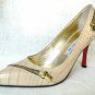LUCIANO PADOVAN CLASSIC BEIGE CROC LEATHER PUMP SHOE 37