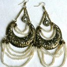 NEW BCBG MAXAZRIA PEARL STRAND CRESCENT CHANDELIER EARRINGS