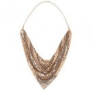 NEW BCBG MAX AZRIA TRIBAL INSPIRED GOLD BLACK METAL MESH NECKLACE