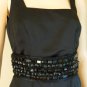 NEW BLUMARINE JEWELLED BELT RUNWAY LITTLE BLACK SILK DRESS SIZE 42 (6-8)