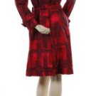 $428 NWT BCBG MAXAZRIA CRANBERRY TAFFETA RED/BLACK TRENCH COAT SIZE S