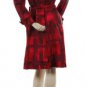 $428 NWT BCBG MAXAZRIA CRANBERRY TAFFETA RED/BLACK TRENCH COAT SIZE S