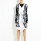 NWT BCBG MAX AZRIA RUNWAY COLLECTION EMBROIDERED SILK WOVEN GLEAM DRESS S